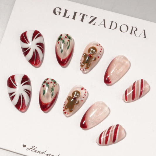 Parche de uñas postizas hecho a mano de alta calidad Alicia en el país de las maravillas