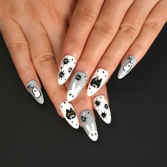 Parche de uñas postizas hecho a mano de alta calidad Alicia en el país de las maravillas