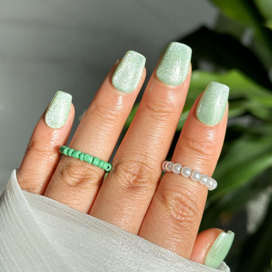 Jade Lover Boundless y exquisito parche de uñas de fantasma de flor de ojo de gato