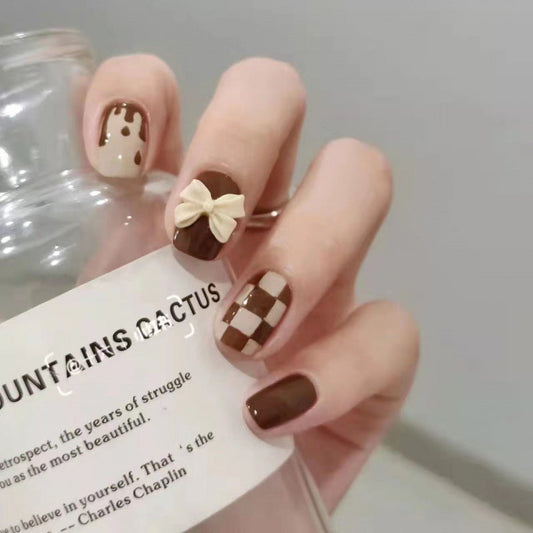 Clavo hecho a mano a cuadros de tablero de ajedrez Ins Spice Girl