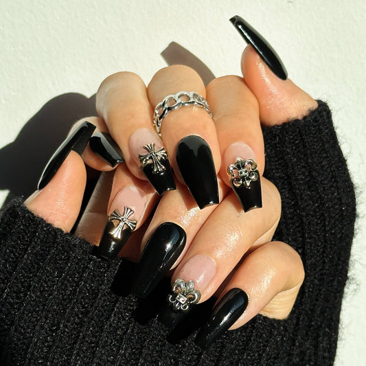 Summer New Vintage Premium Nail personnalisé Chrome Hearts Punk Cross 