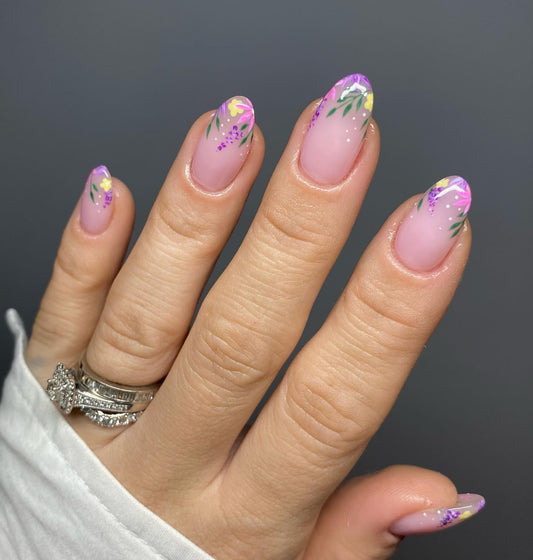 [Clou manuel] Honey Tea Champagne Rabbit Wearing Nail Advanced Aurora Shining Diamond Nail Patch Manual Nail 